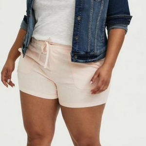 NWOT Torrid Blush Pink Linen Blend Mid-Rise Shorts Plus Size‎ 24